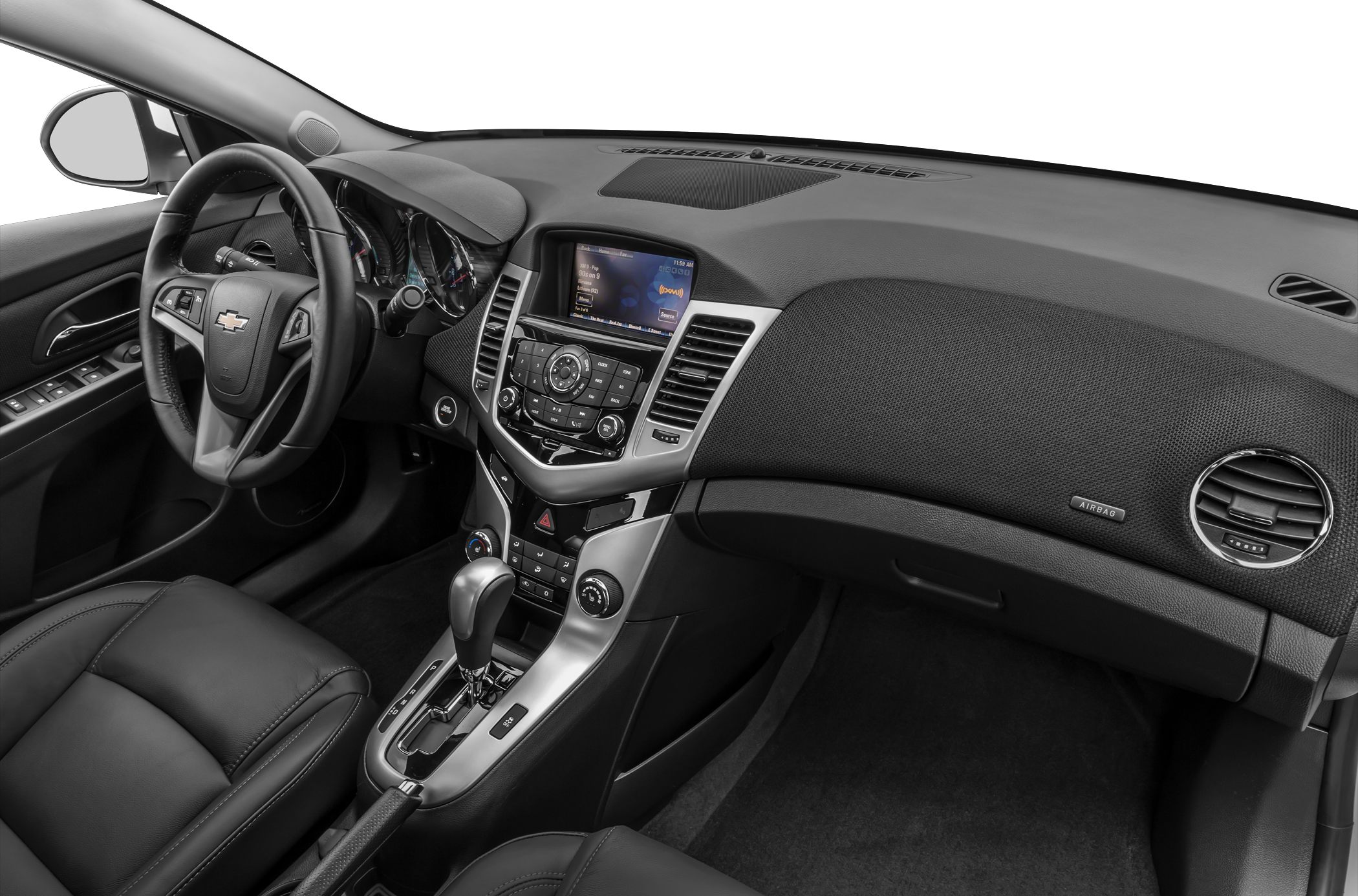 Dashboard, steering wheel, center console, leather seats