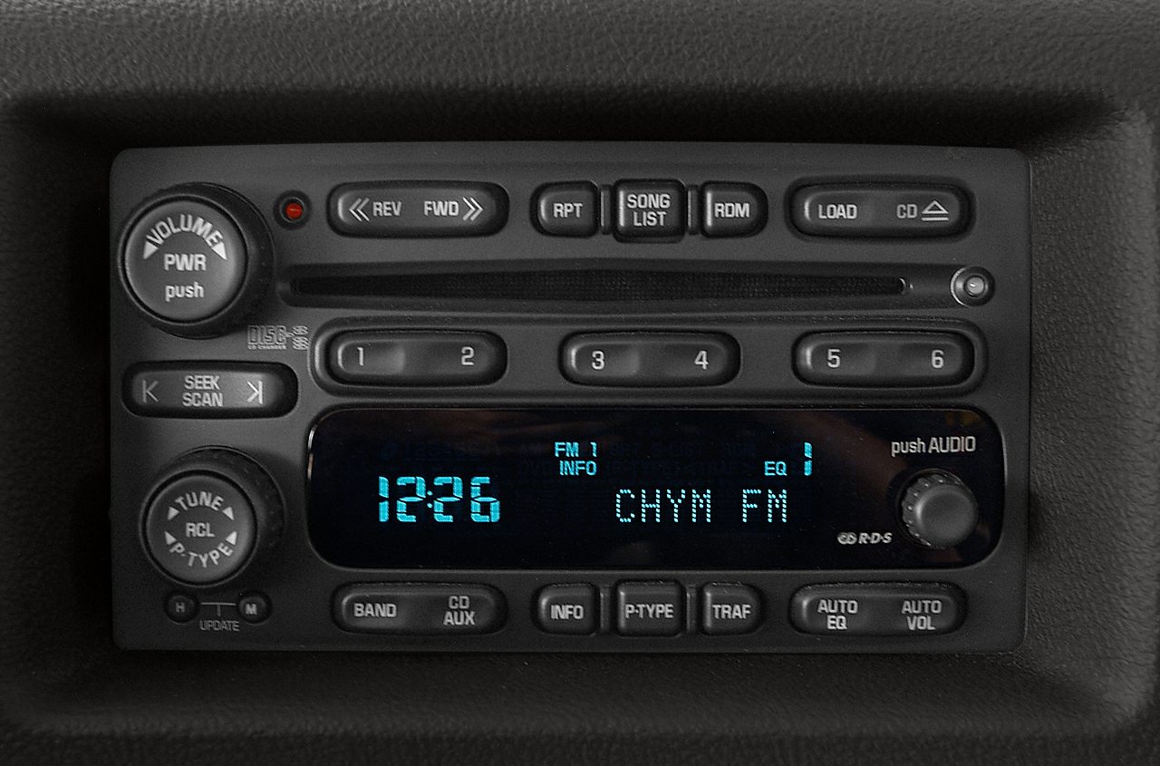 In-dash CD player and radio control panel with digital display