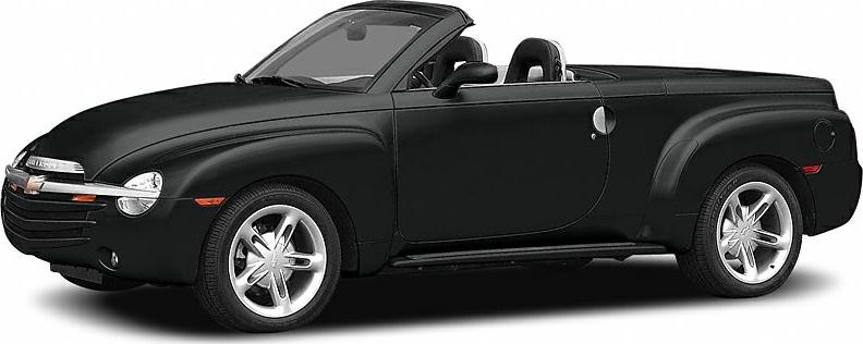 Black convertible pickup with retro styling and alloy wheels