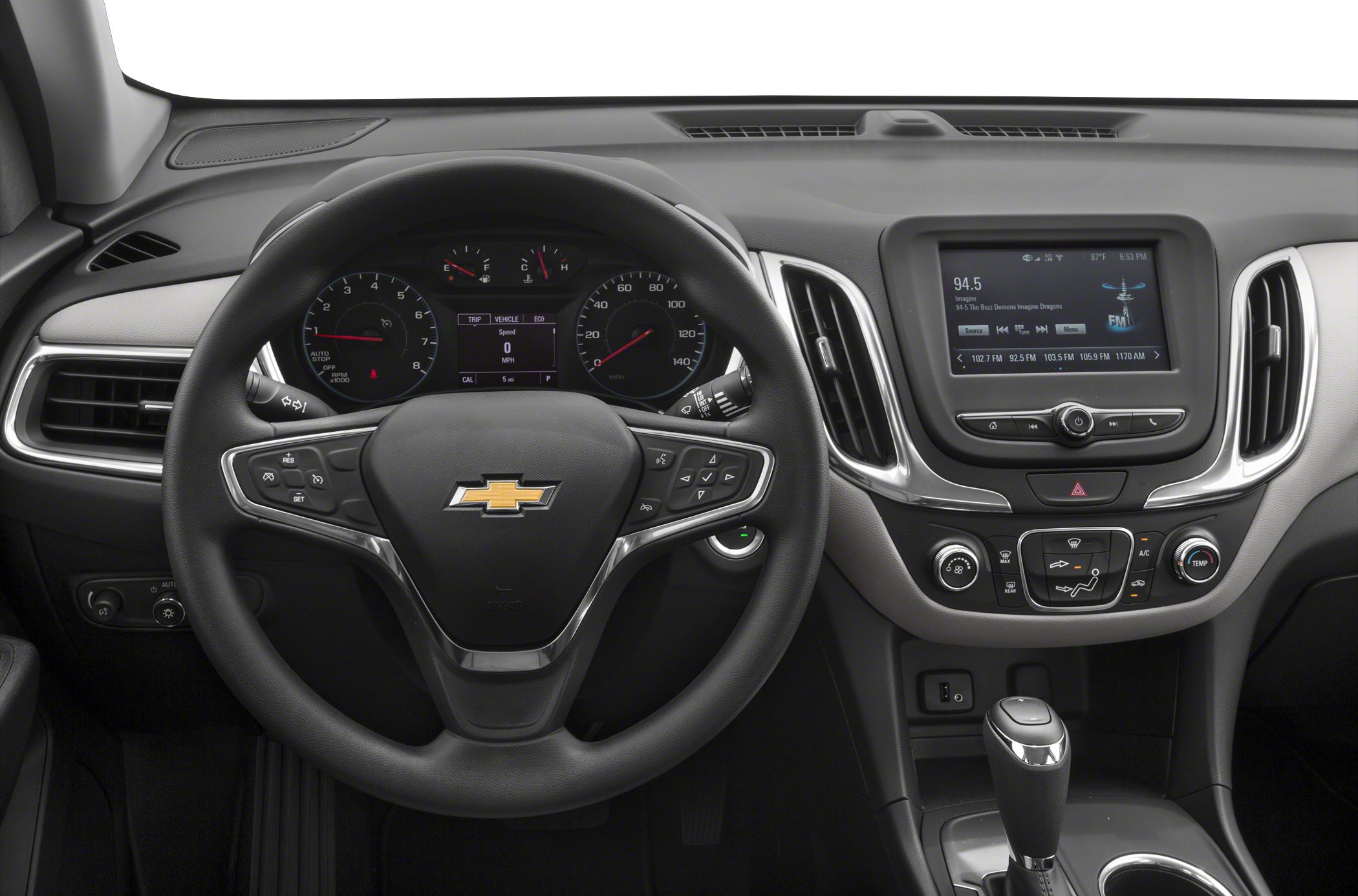 Steering wheel with instrument cluster and infotainment system