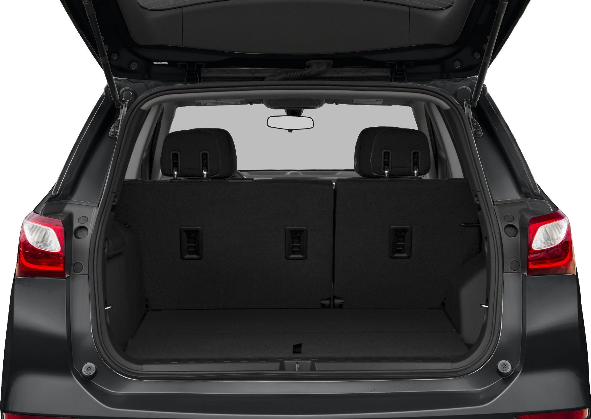 SUV rear cargo space with seats and headrests