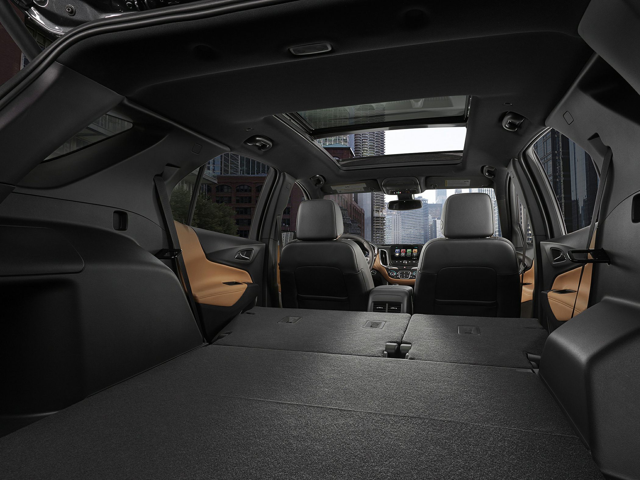 Fold-flat rear seats and panoramic sunroof interior space