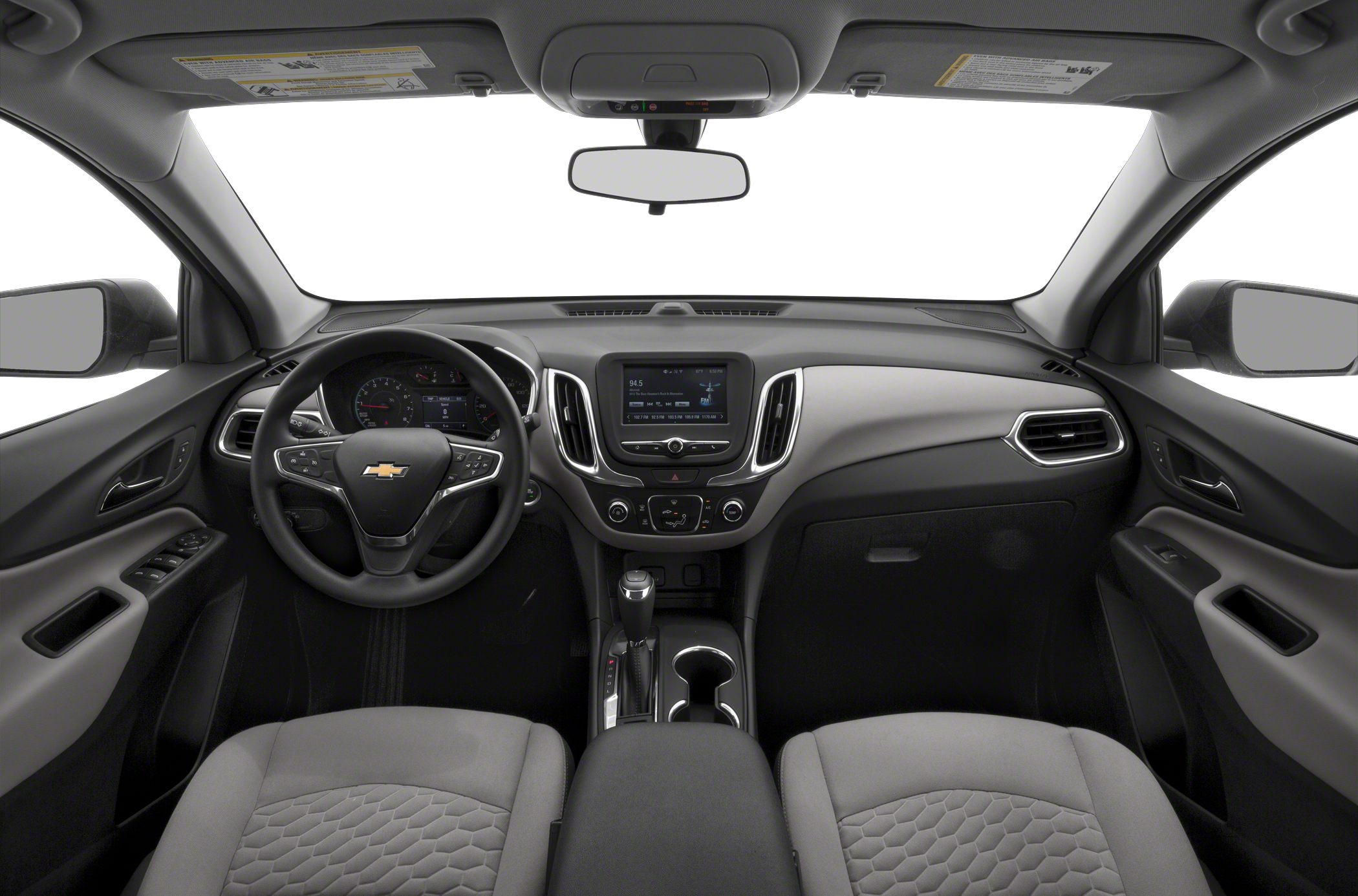 Modern dashboard and steering wheel with central touchscreen