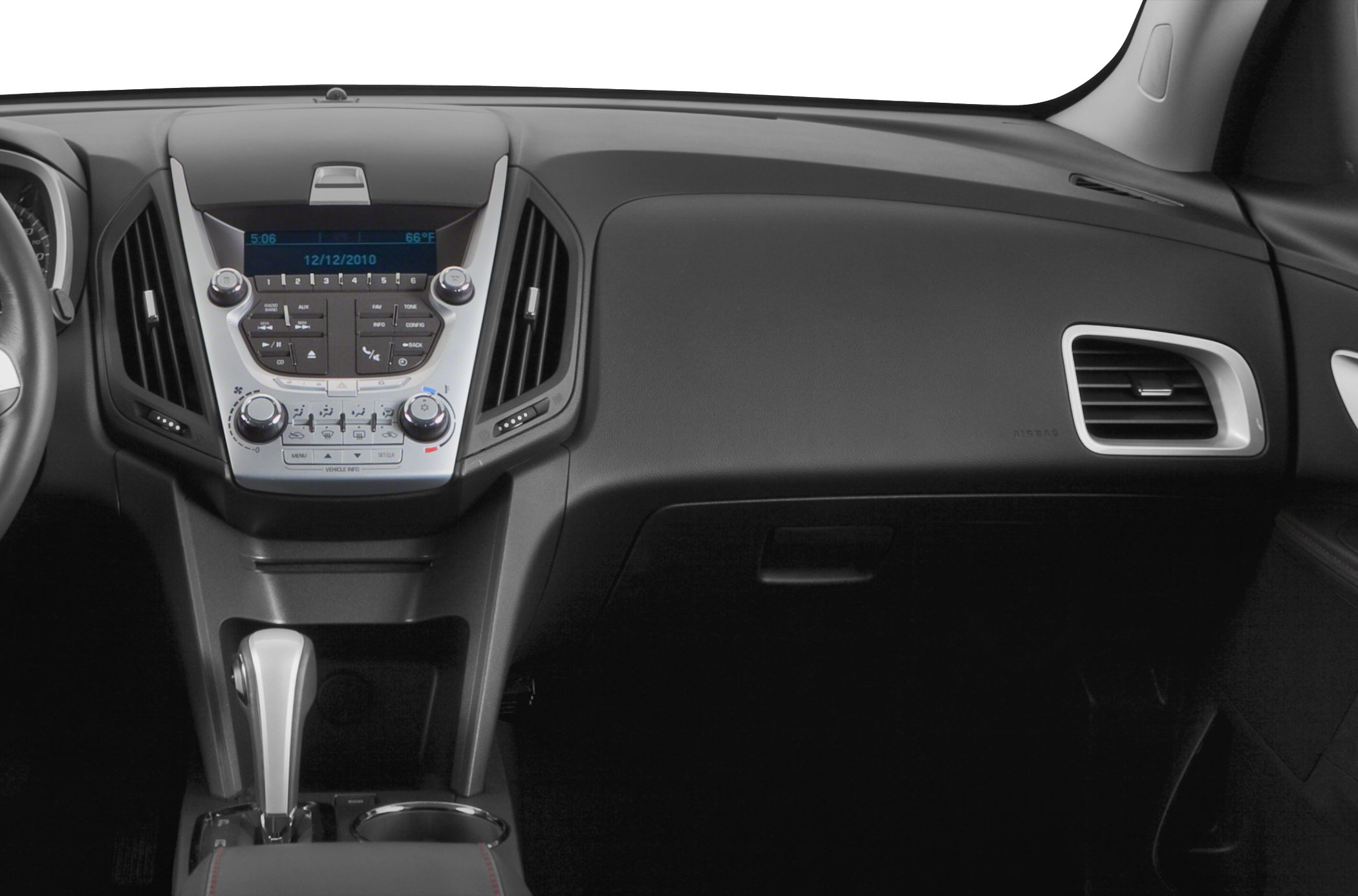 Dashboard and center console with climate and infotainment controls