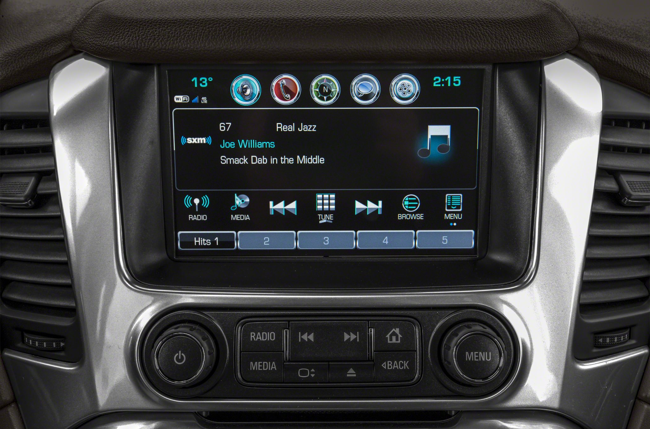Infotainment touchscreen and control panel with media interface