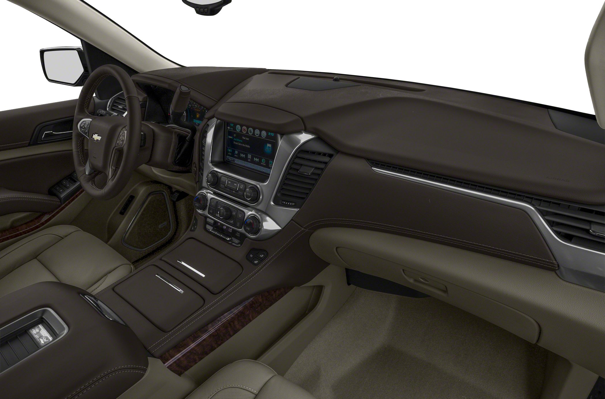 Interior dashboard and center console with multimedia and climate controls