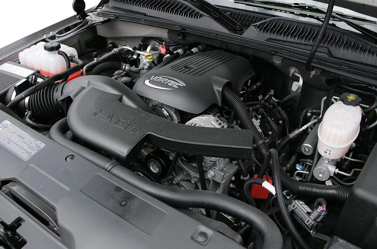 Detailed close-up of a Vortec engine in an engine bay