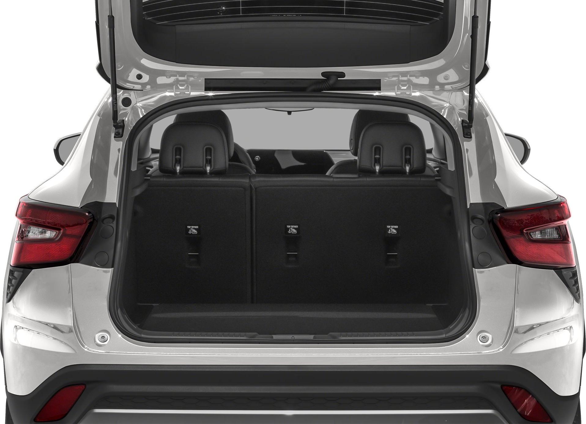 Open rear hatch showing cargo space and rear seats
