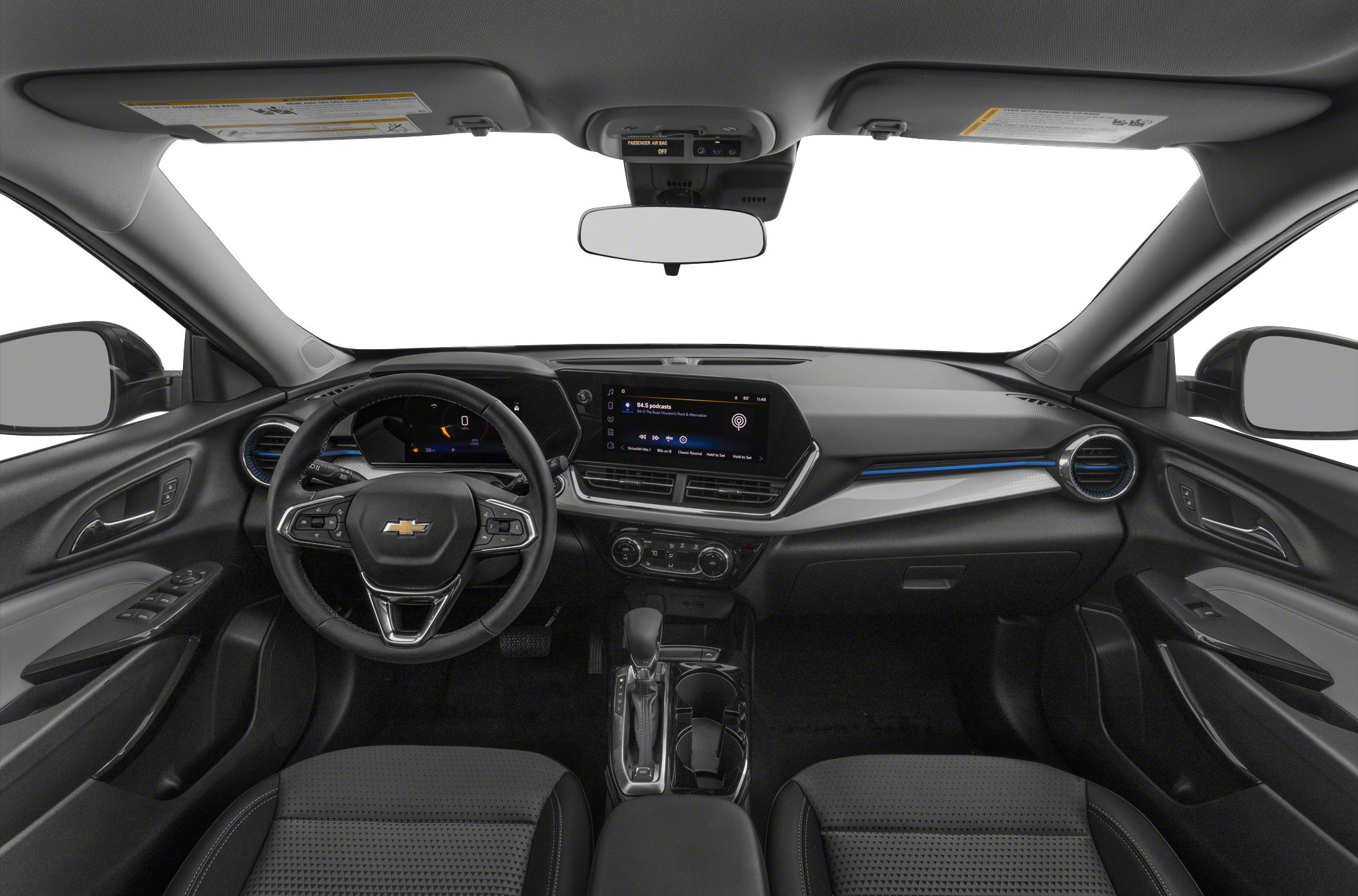 Modern interior with digital dashboard and touchscreen infotainment