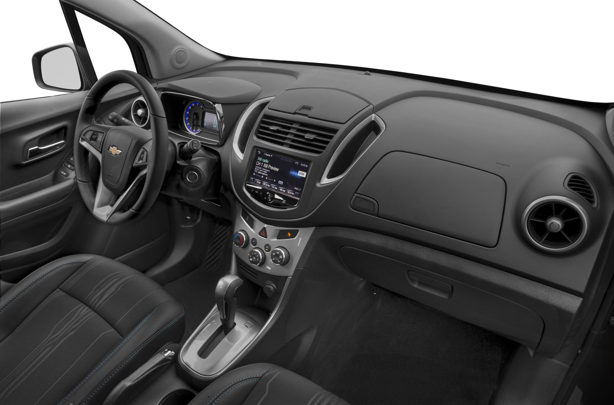 Dashboard, steering wheel, center console with instrument cluster and multimedia screen