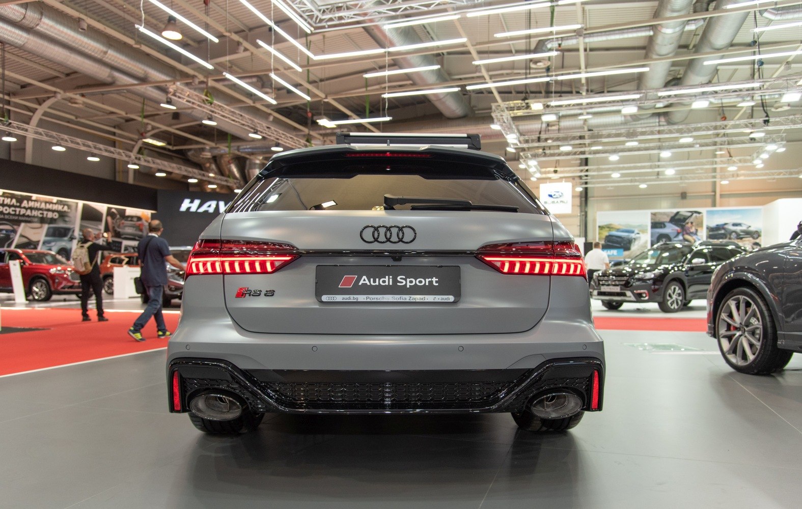 Rear view with LED taillights and dual exhausts