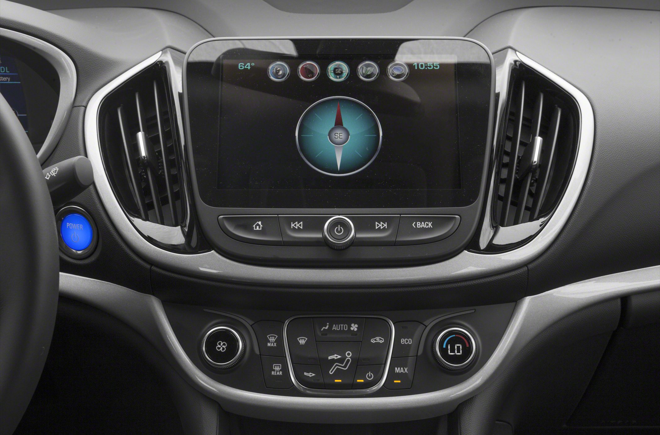 Touchscreen infotainment and automatic climate control panel