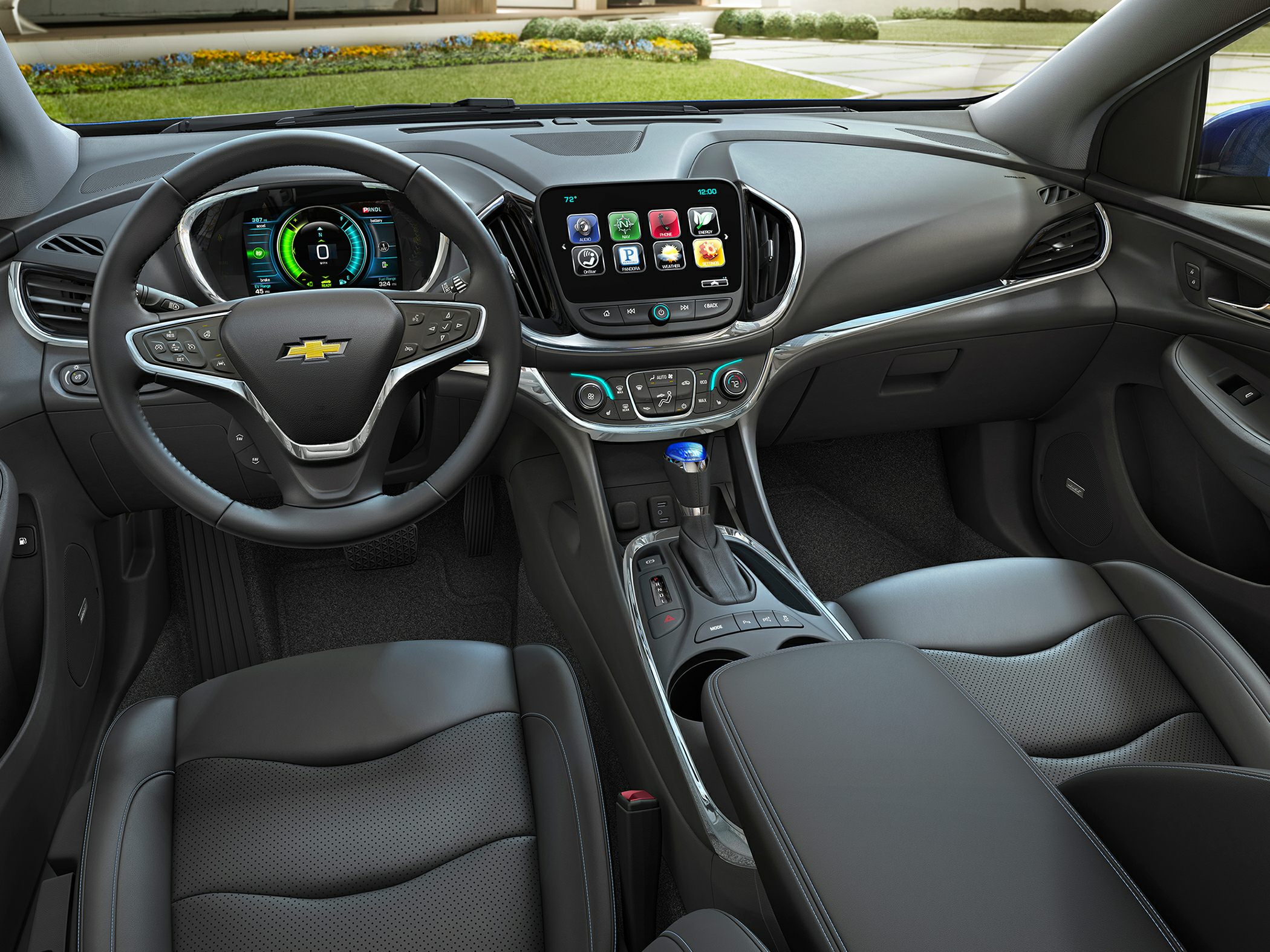 Dashboard with digital display and infotainment touchscreen