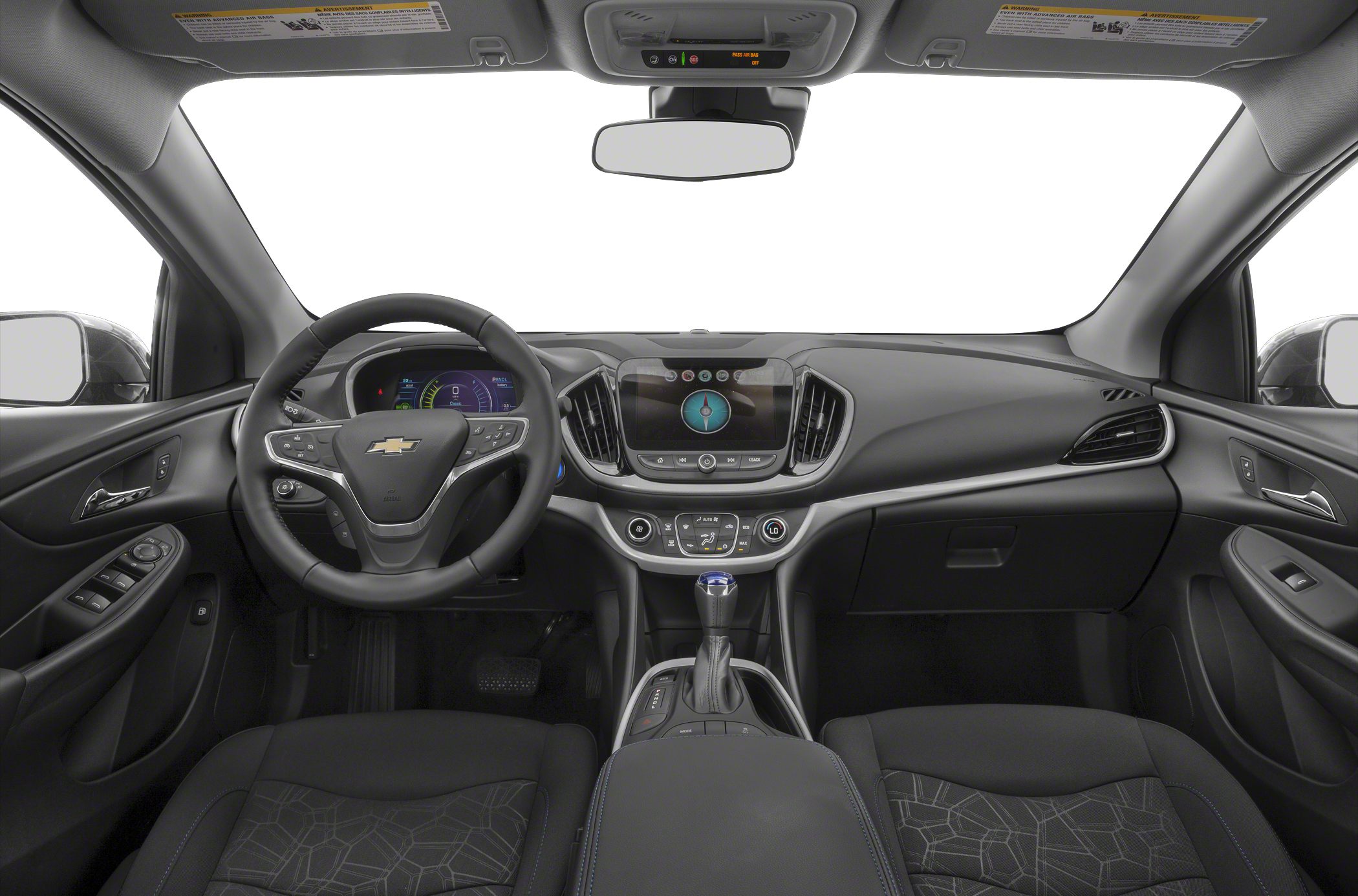 Dashboard and steering wheel with digital display and center console