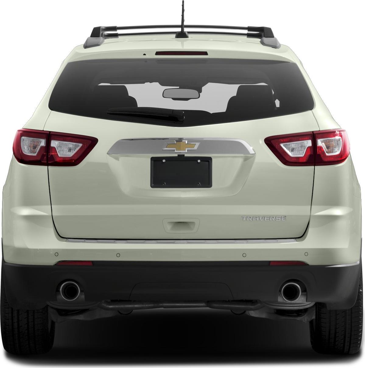 Rear view showing tail lights, rear window, wiper, dual exhausts