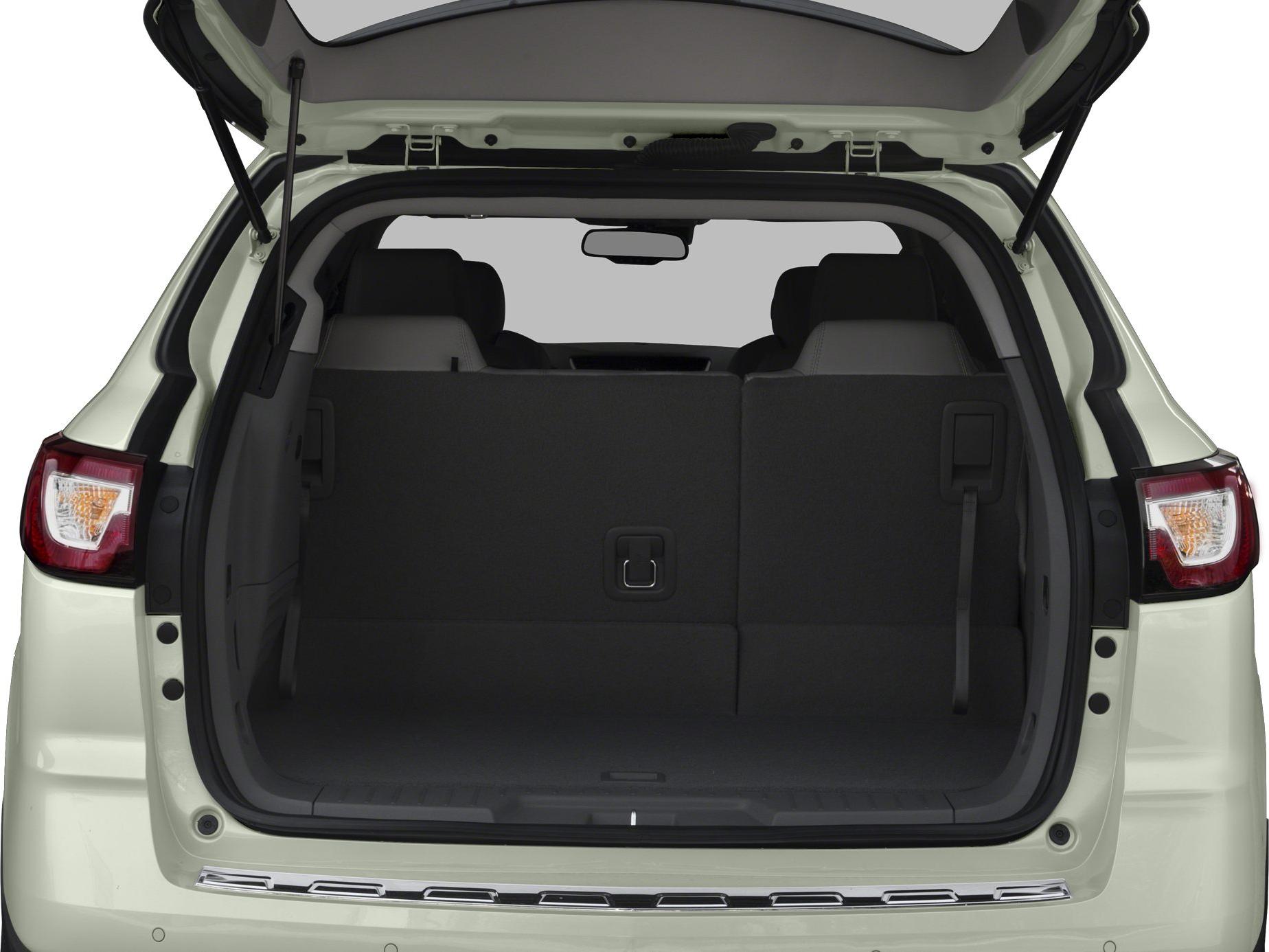 Open rear hatch with spacious cargo area and back seats.