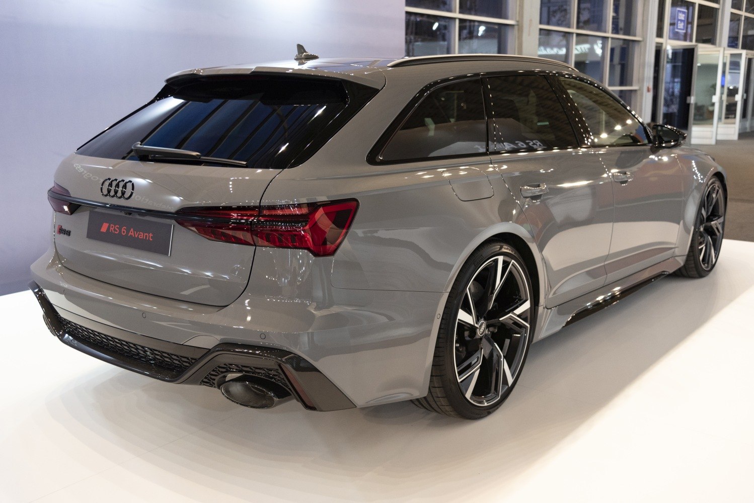 Sporty rear design and large alloy wheels on a sleek wagon