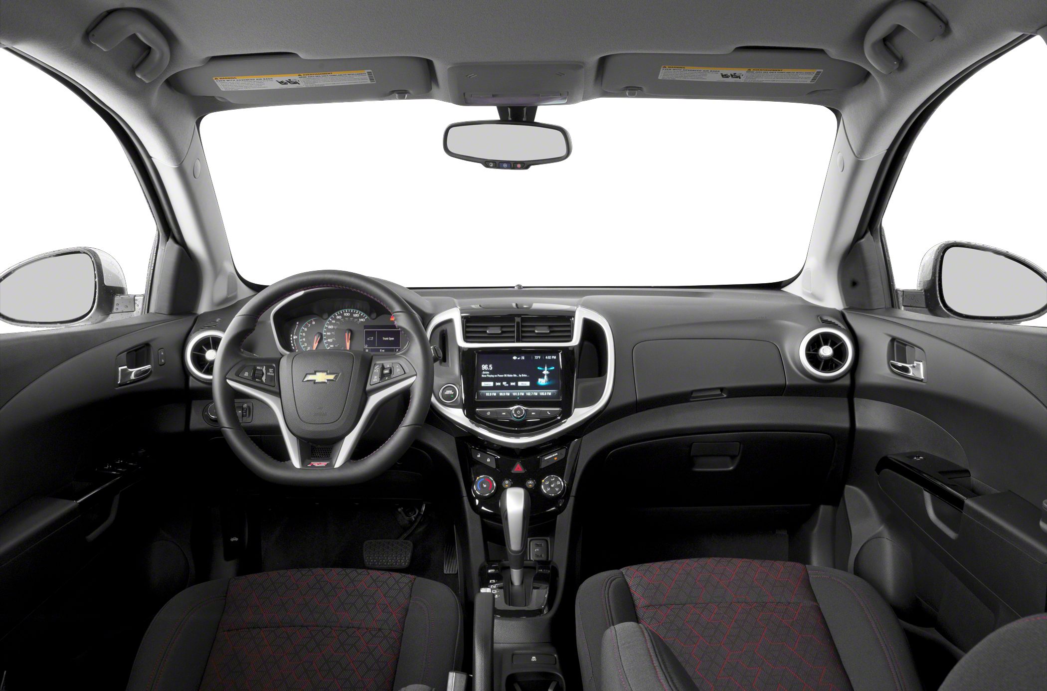 Interior dashboard with steering wheel and center console display