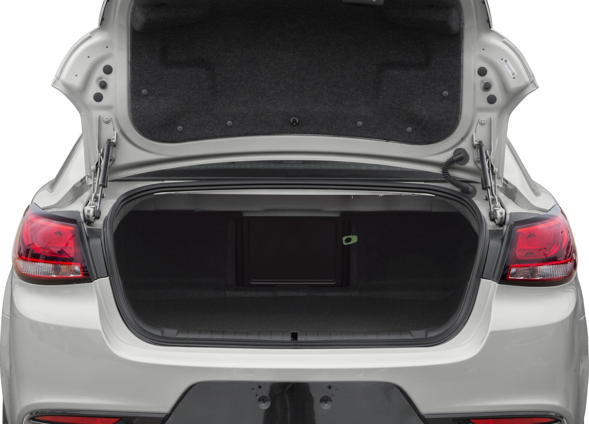 Open trunk with spacious rear storage and visible taillights