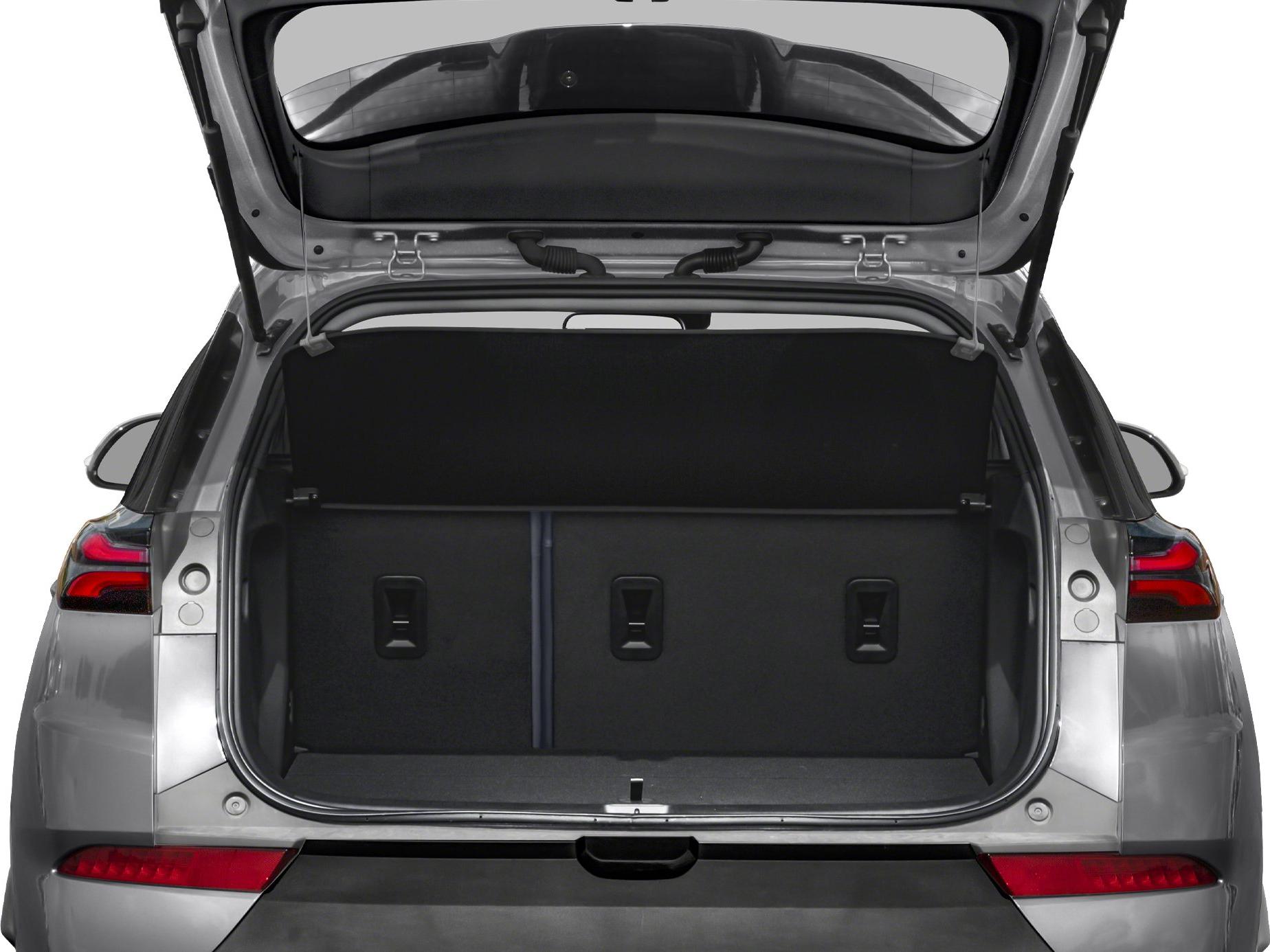 Open rear cargo space with spacious trunk area