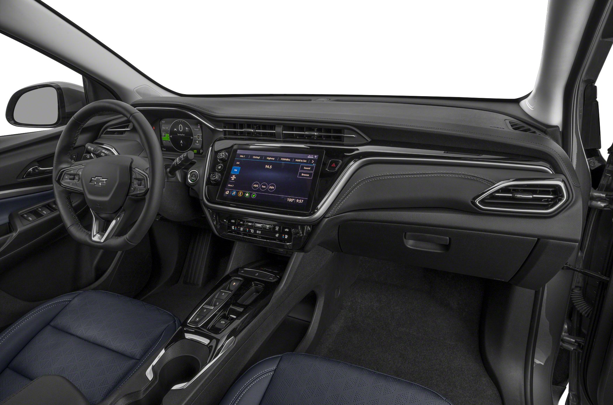 Digital dashboard and touchscreen infotainment in modern car interior