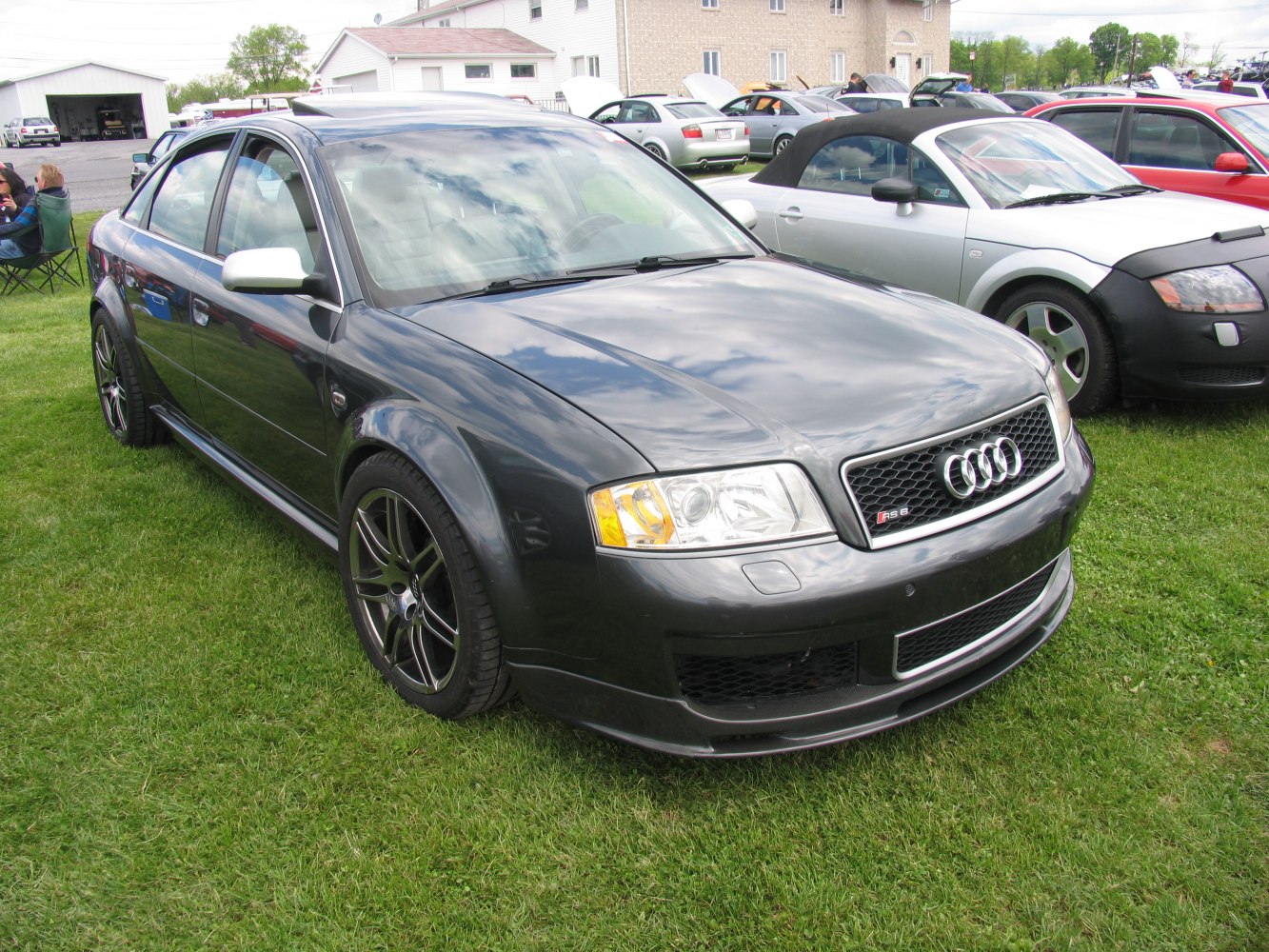 Widebody Audi RS6 4B (C5) front view with distinctive grille and alloy wheels