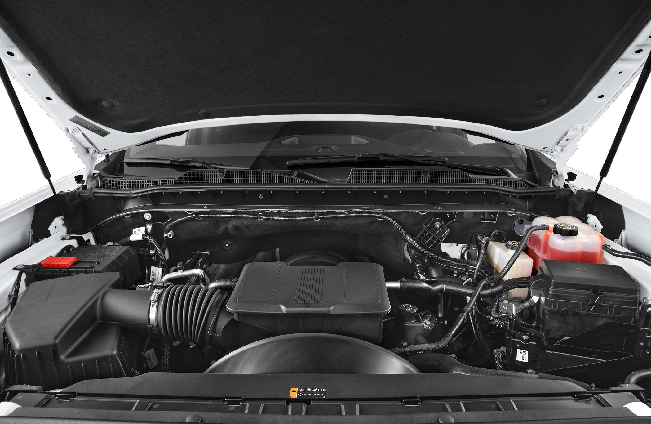 Engine bay with detailed components and fluid reservoirs