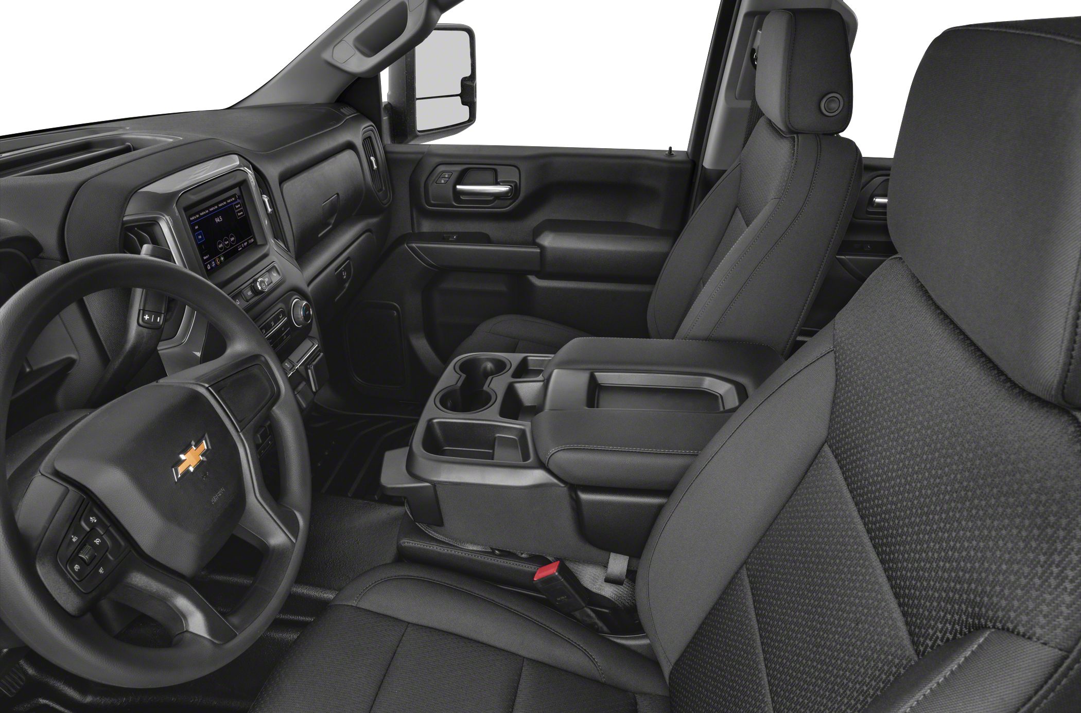 Modern truck dashboard and front seats interior