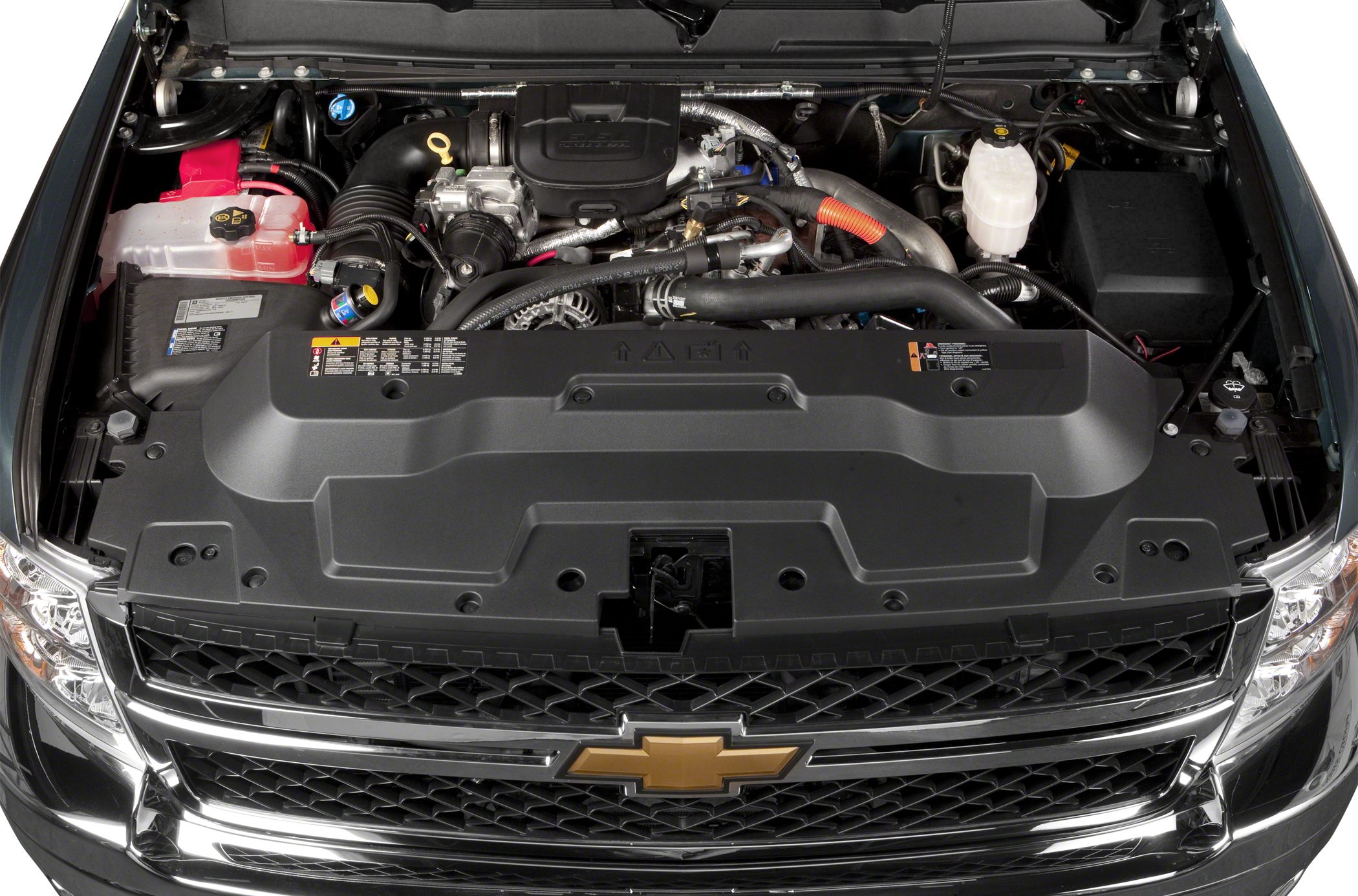 Engine compartment with detailed component and layout view.
