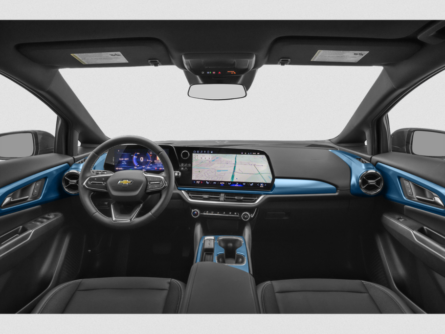 Digital instrument cluster and central touchscreen with navigation.