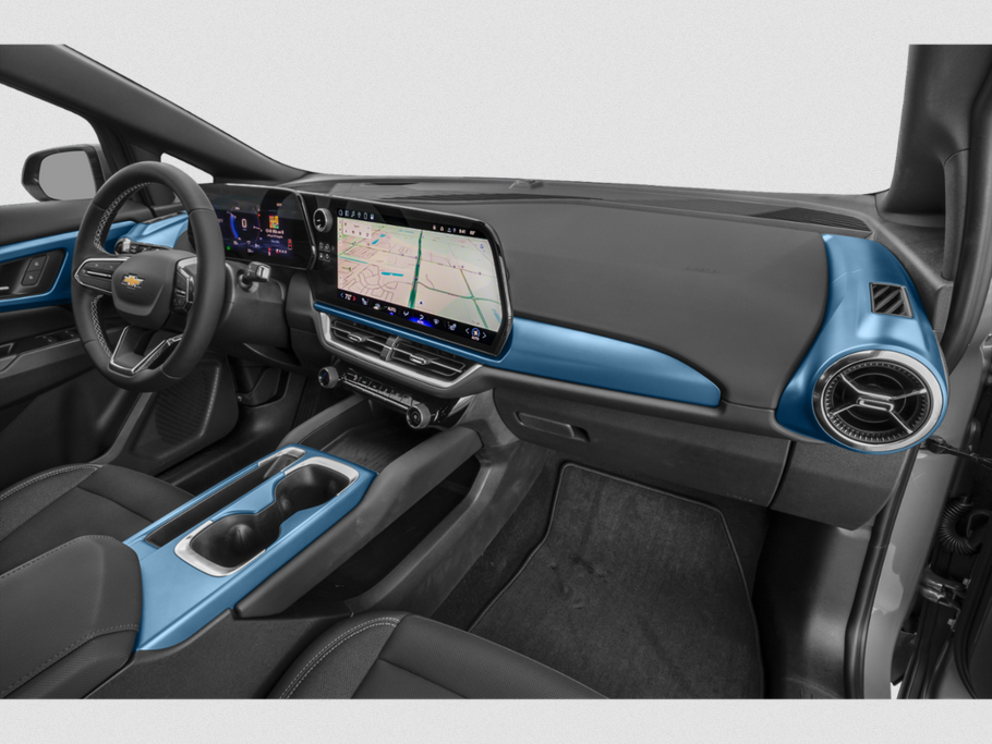 Digital dashboard, touchscreen navigation, blue interior trims