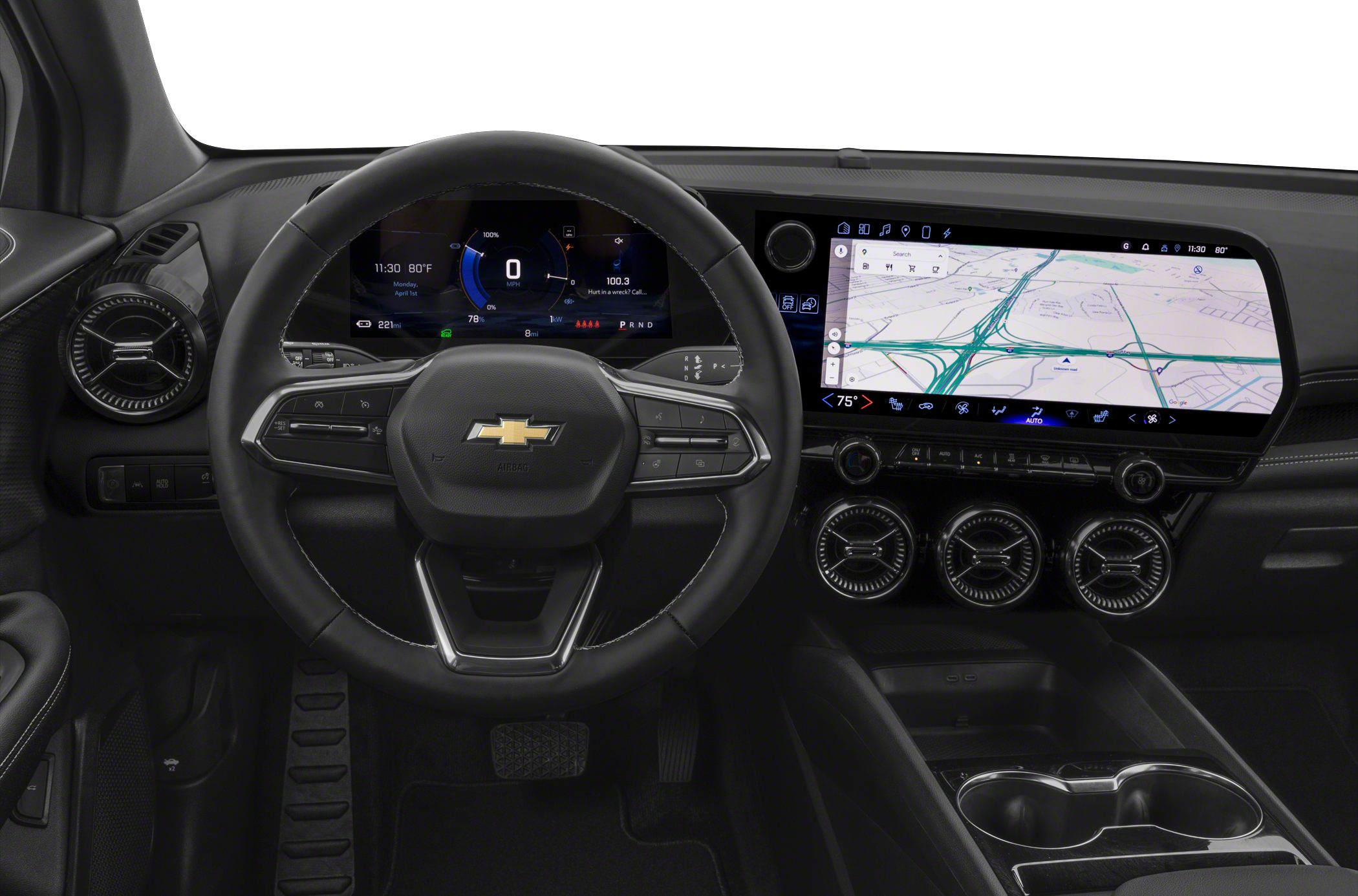 Modern digital dashboard and touchscreen infotainment system