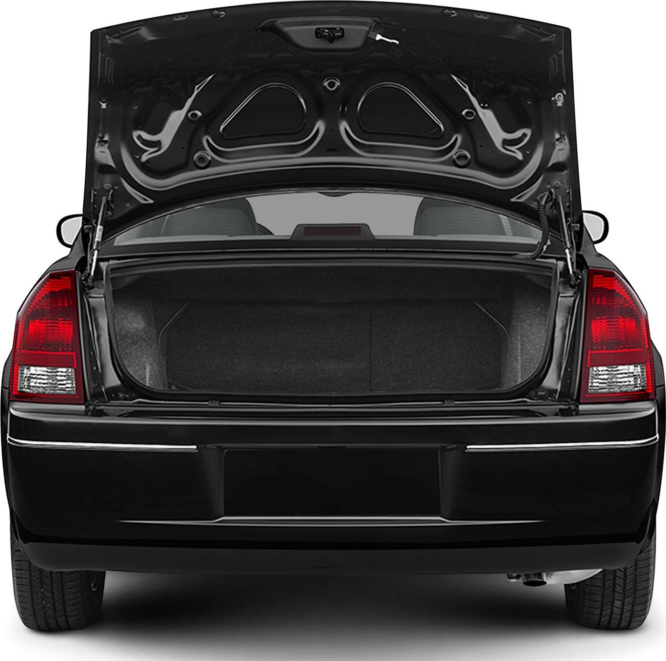 Open rear trunk space with visible taillights and trunk lid
