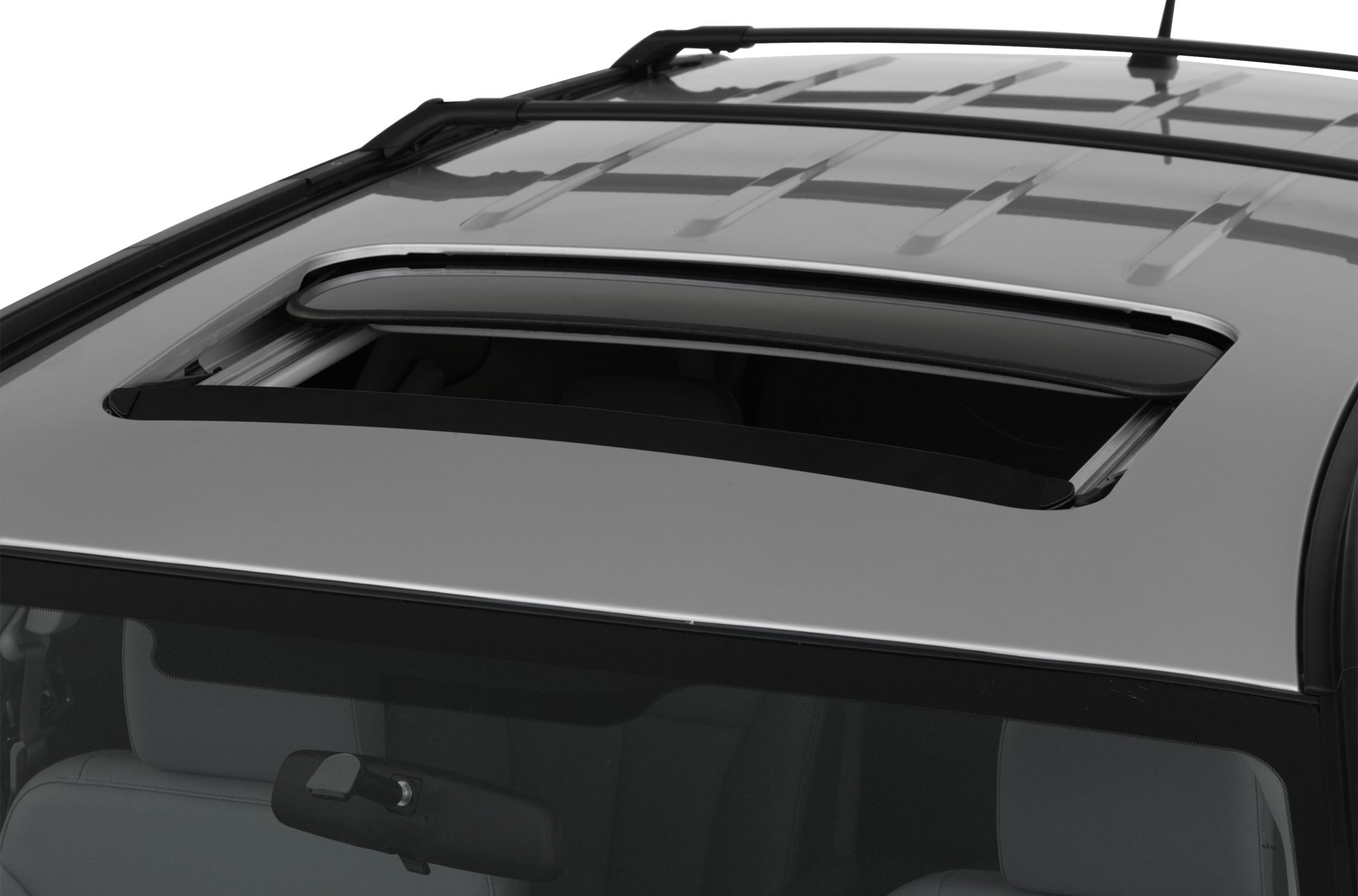 Open sunroof and roof design of a crossover vehicle