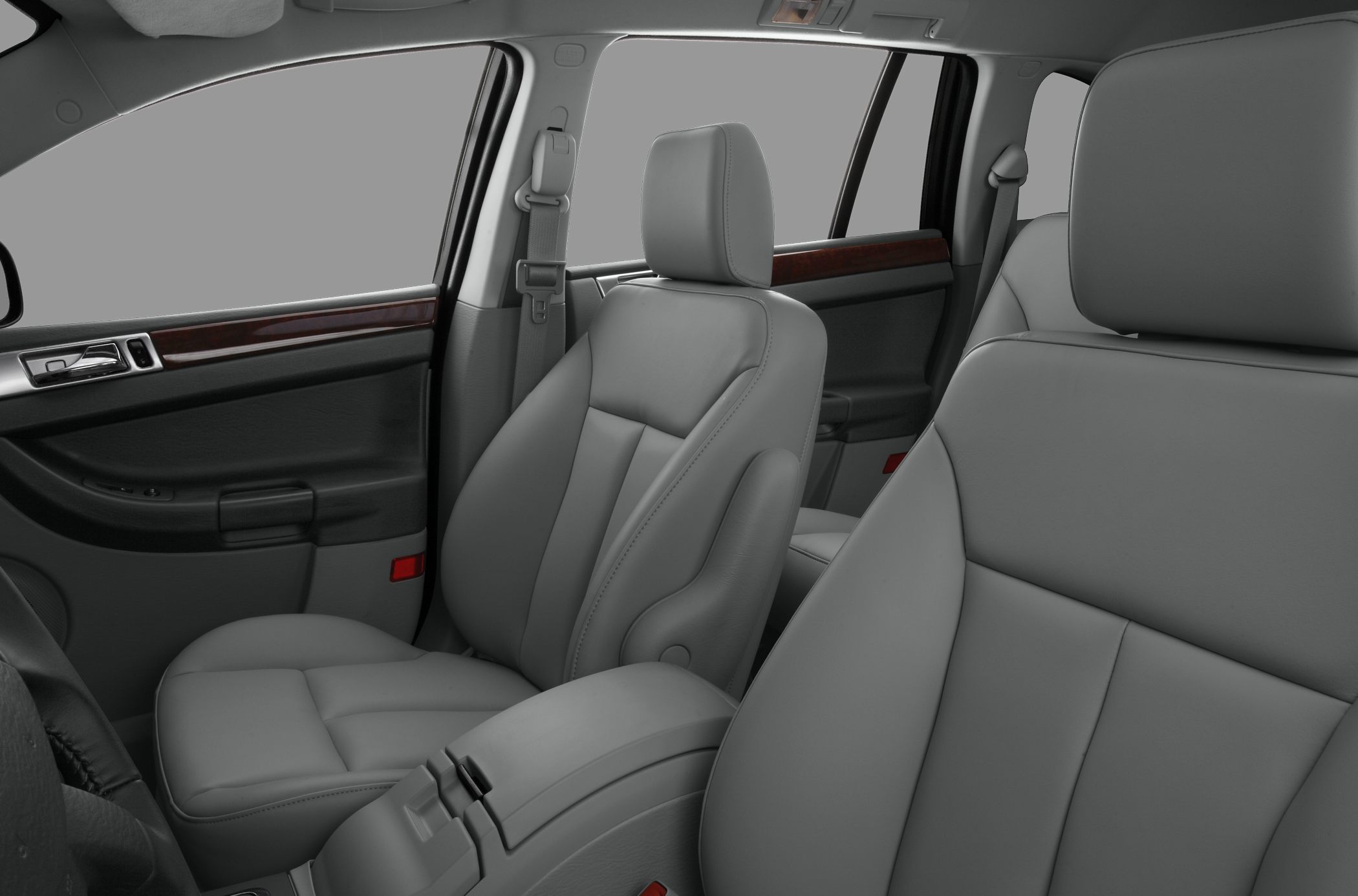 Leather seats and door panel with wood trim