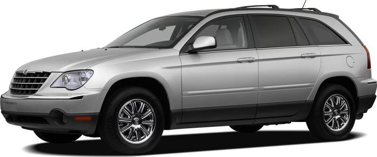 Side view of silver crossover with chrome wheels and roof rails