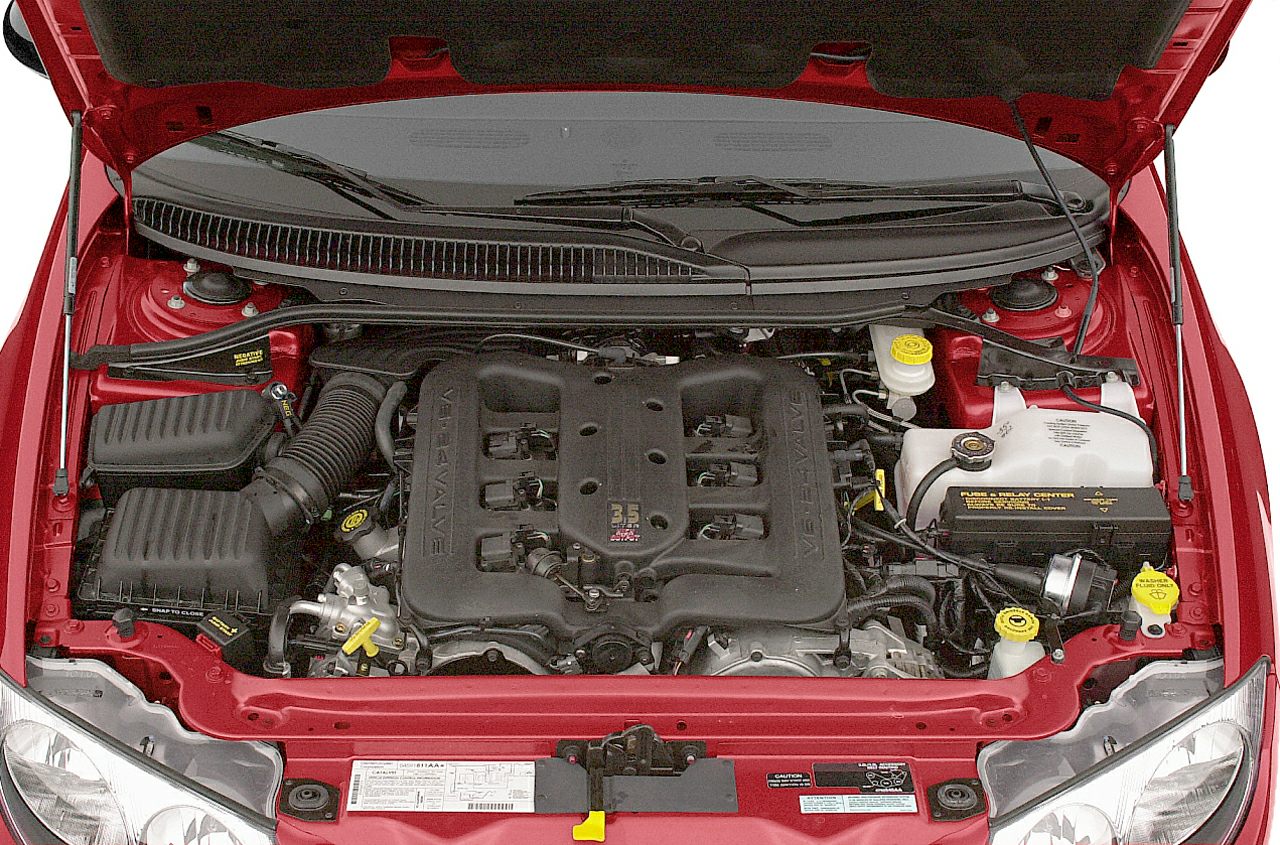 3.5L V6 engine bay with detailed engine components and layout