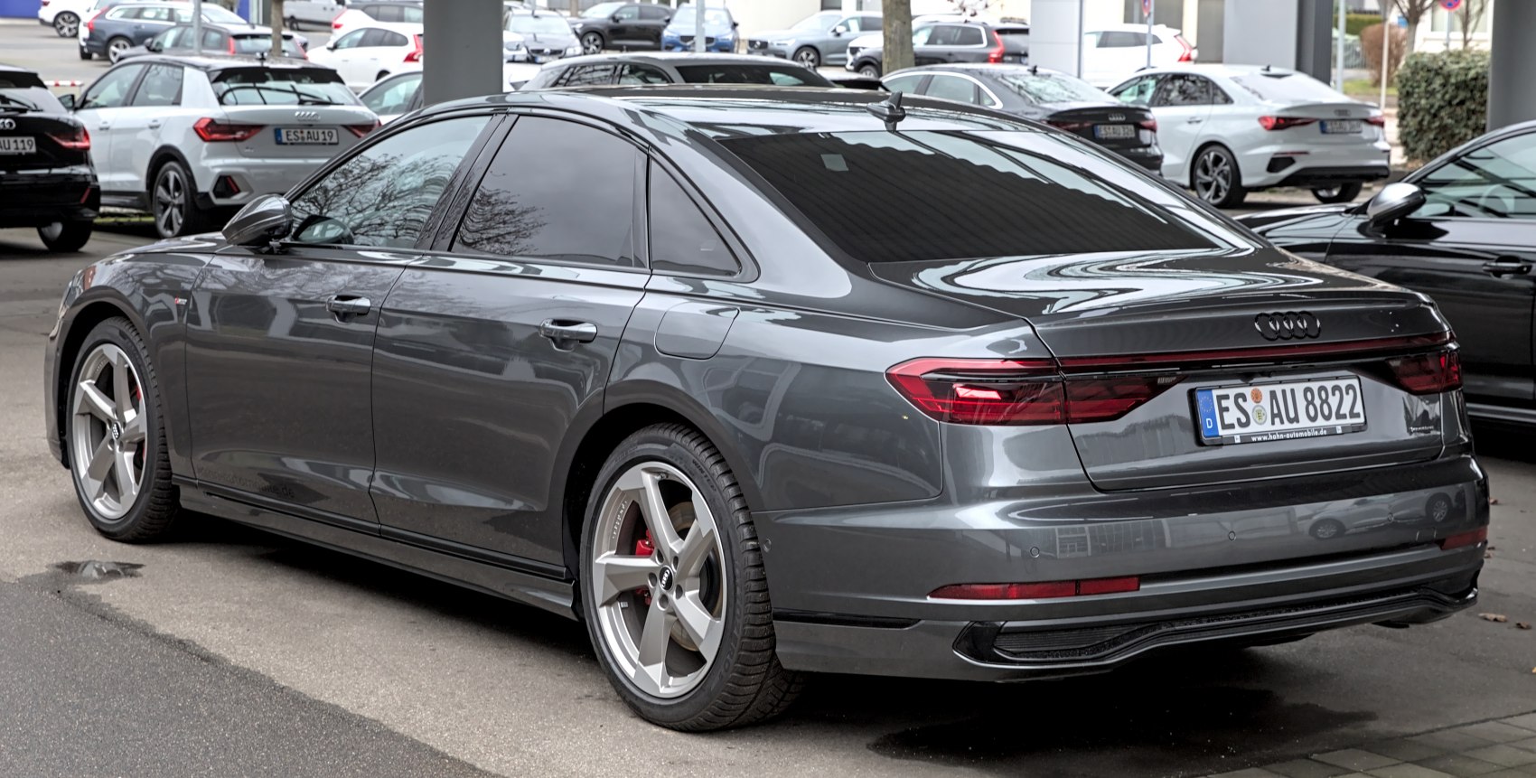 Rear and side view with alloy wheels and LED taillights