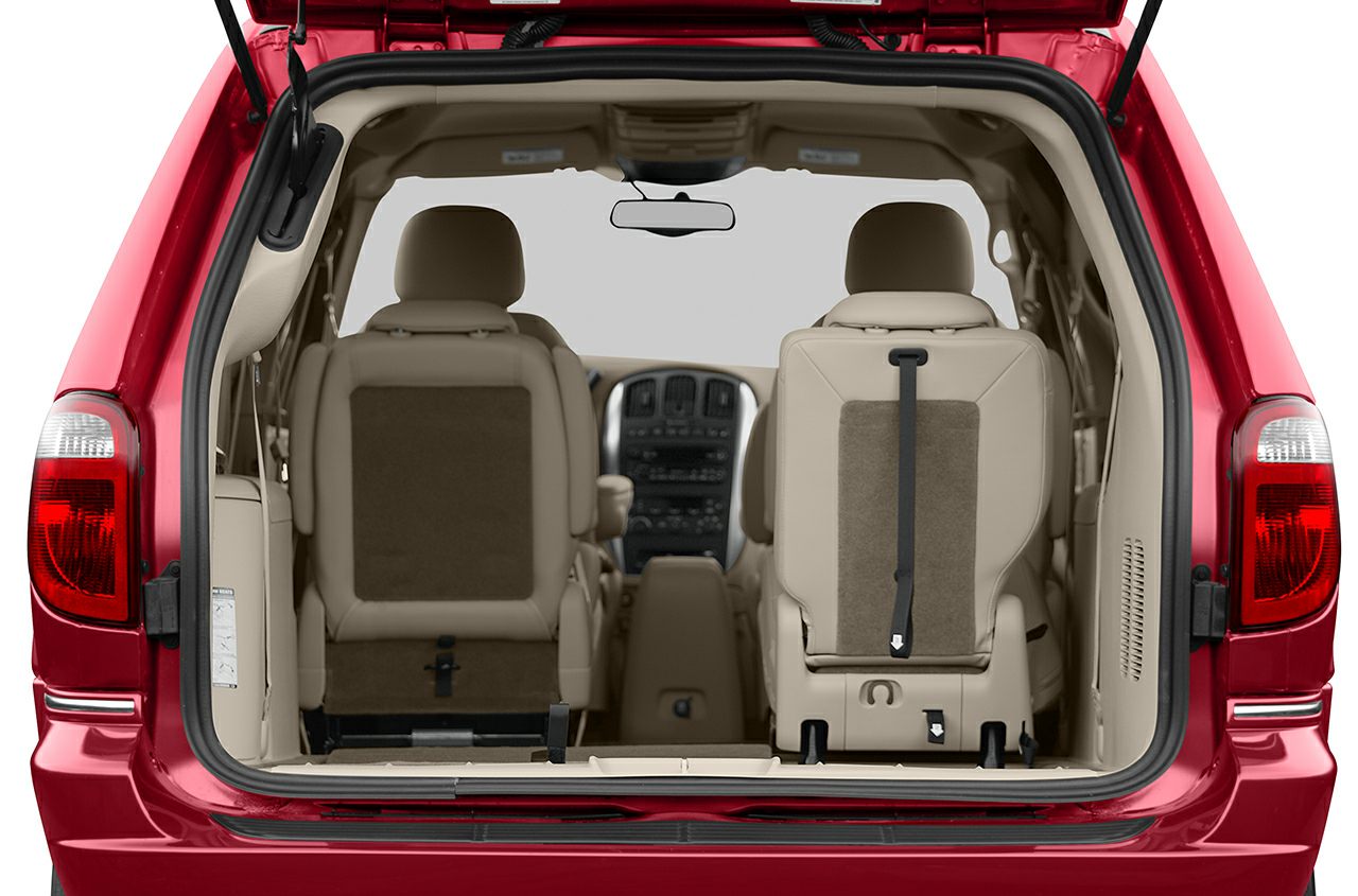 Fold-flat rear seats and spacious interior from rear view.
