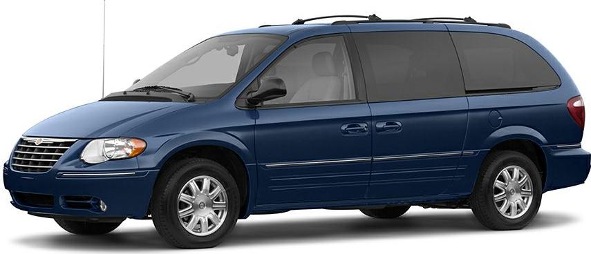 Side profile of blue minivan with sliding doors and roof rails