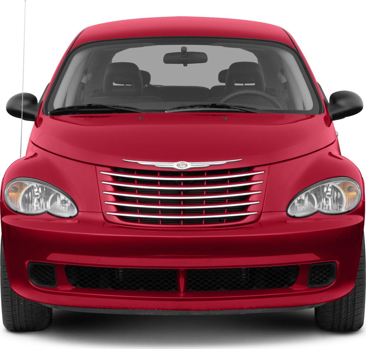Close-up front grill and headlights of a compact car