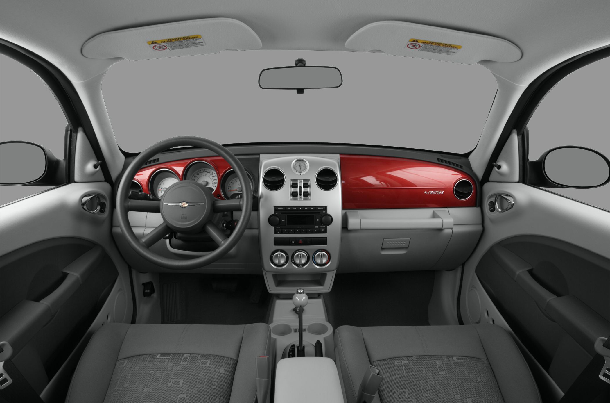 Dashboard and interior design with retro-modern style and layout