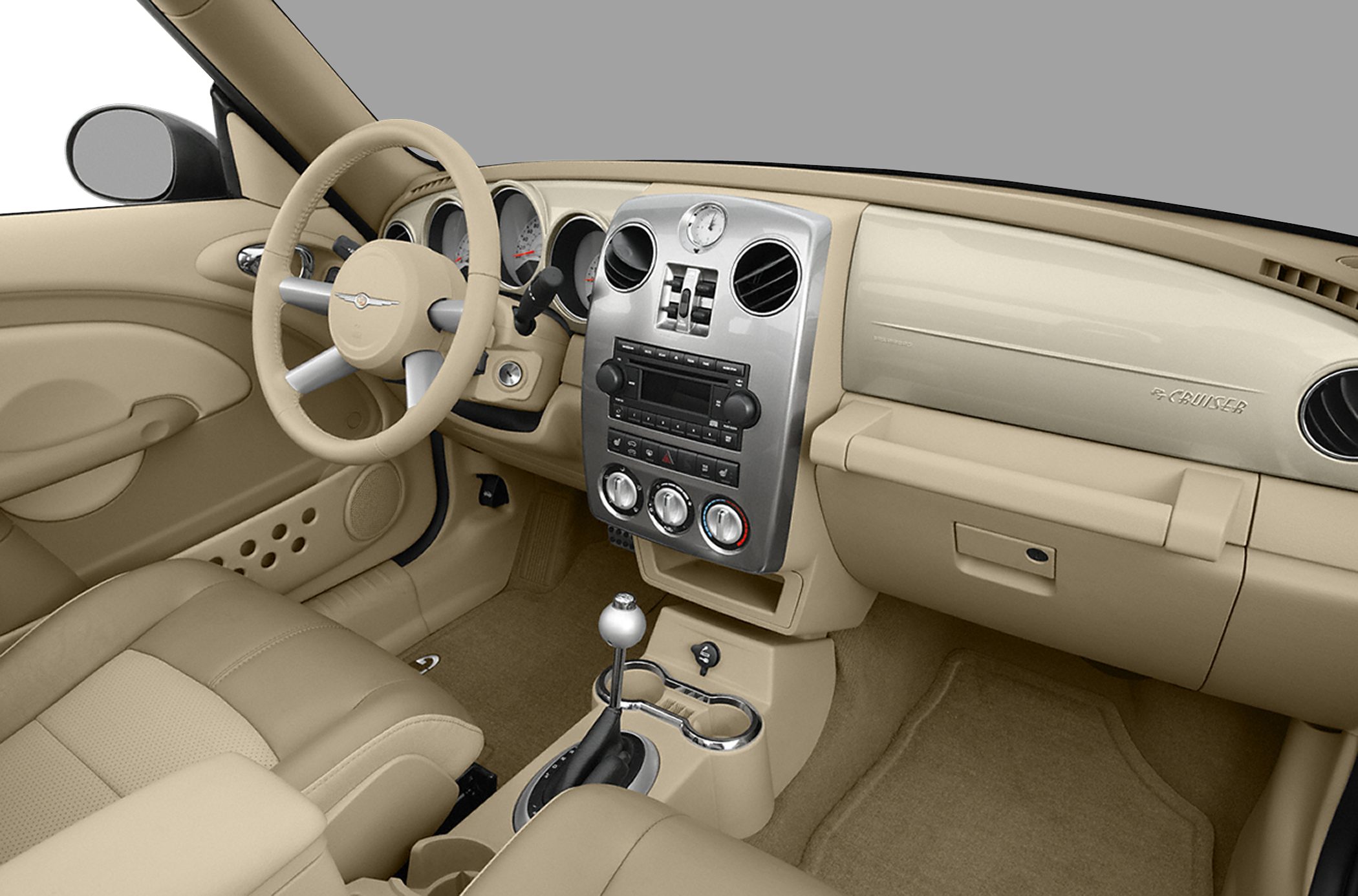 Beige interior with dashboard and center console details