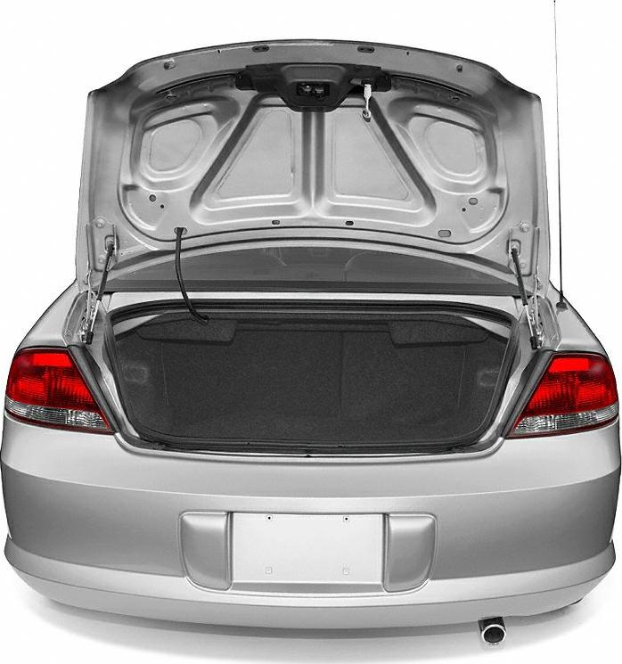 Open trunk and rear tail lights of a sedan