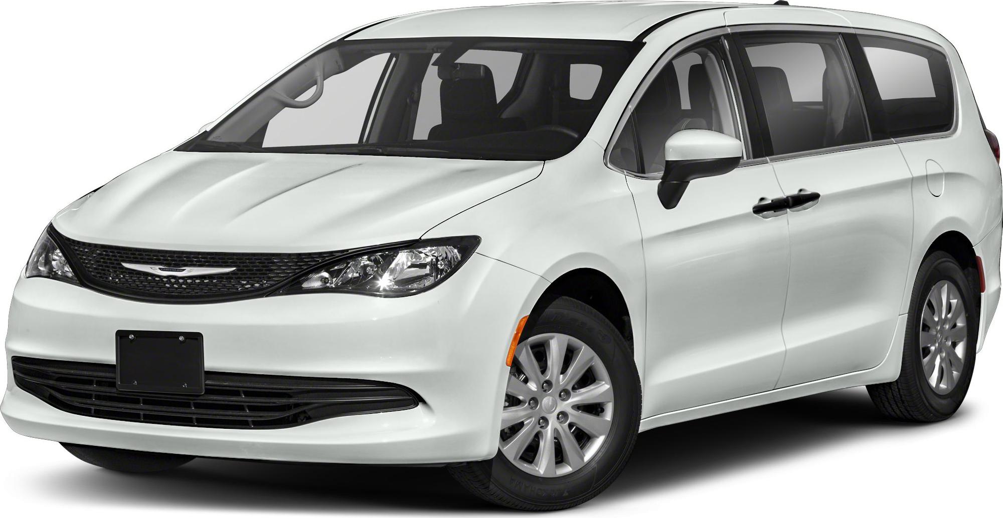 White minivan front-side view with detailed grille and headlights