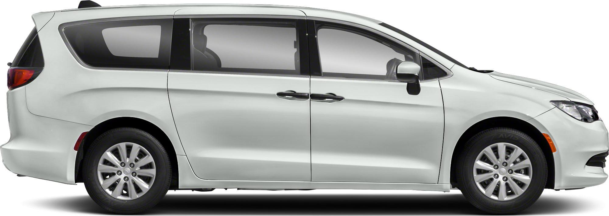 Modern minivan with sliding rear doors and large windows
