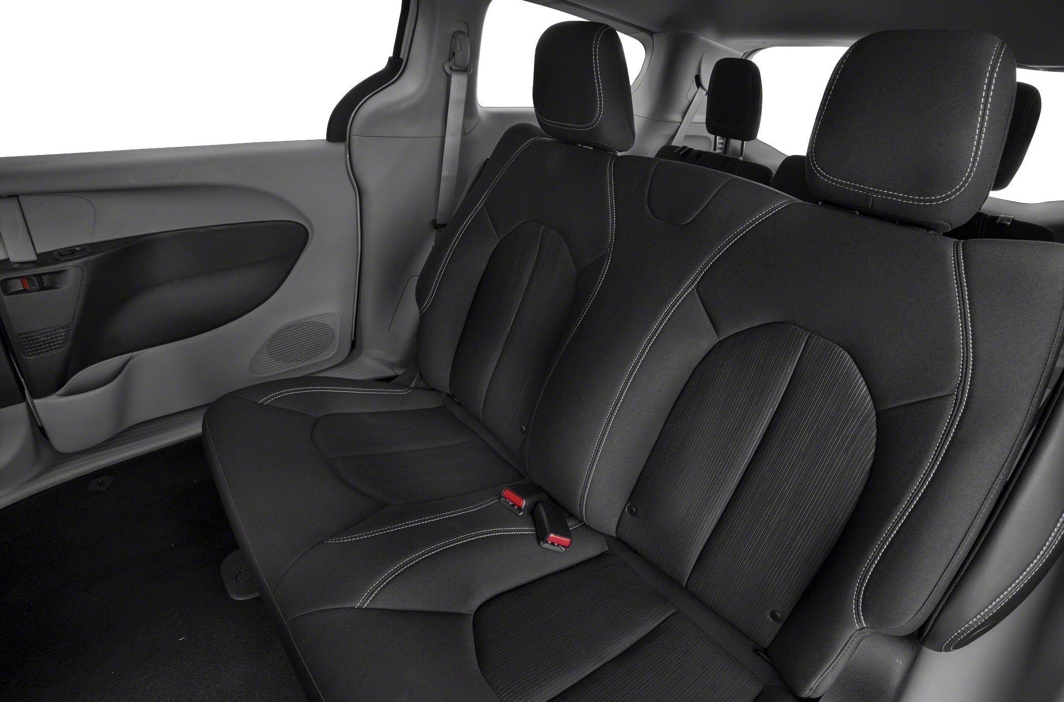 Rear seat upholstery and interior stitching detail
