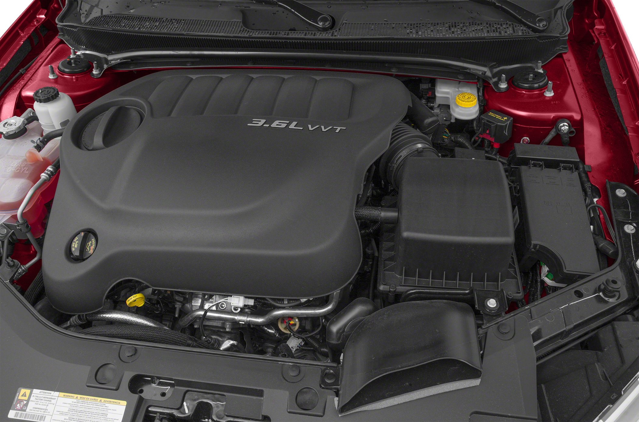 3.6L VVT engine covered with intake and air filter box in engine compartment