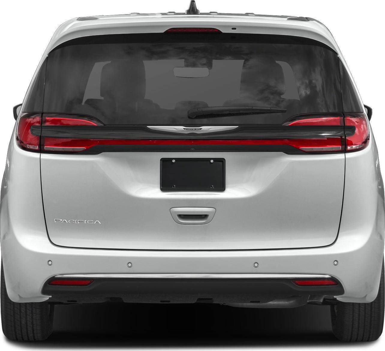 Rear view with LED tail lights and tinted rear window