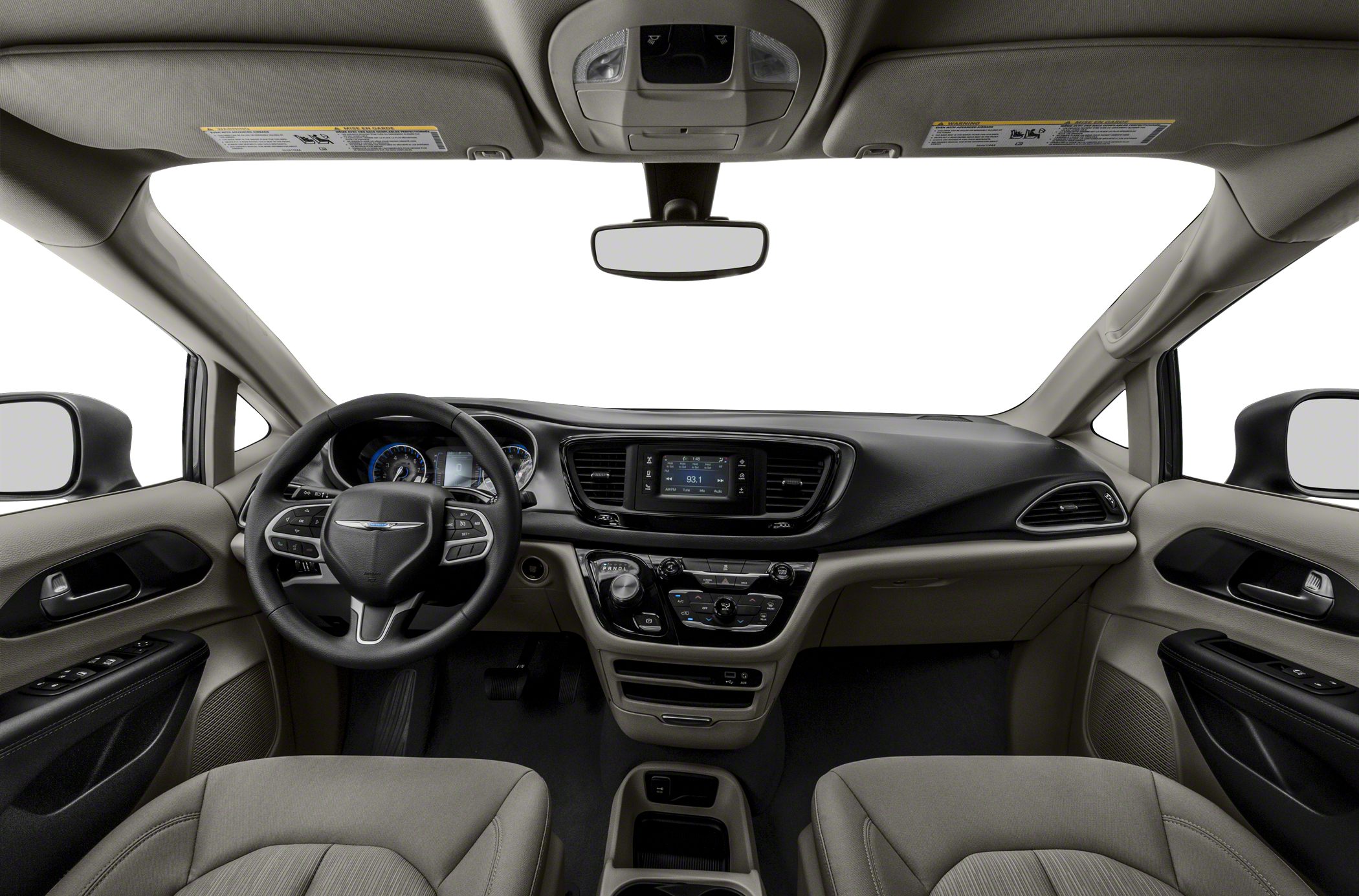 Dashboard and steering wheel with center console controls